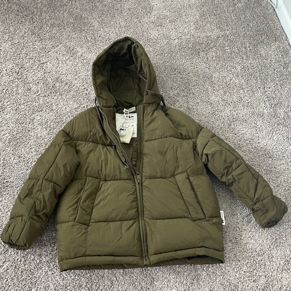 OOF WEAR Oversize Hooded Jacket In Verde Oliva Size 38 - Picture 2 of 16